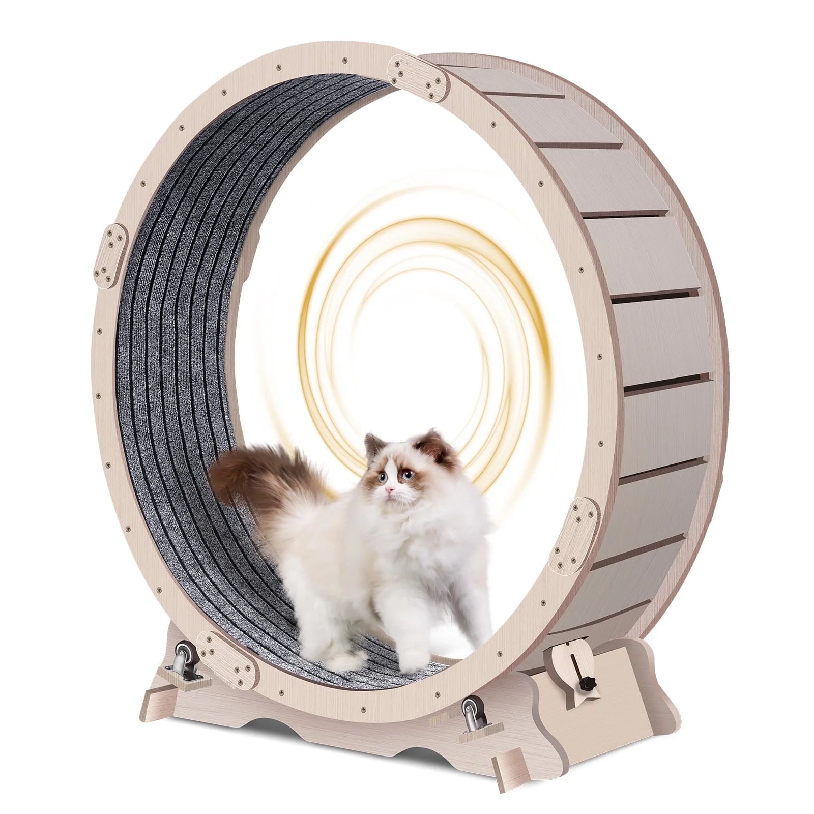 41" Cat Exercise Wheel for Indoor Cats, Cat Running Wheel with Carpeted Runway
